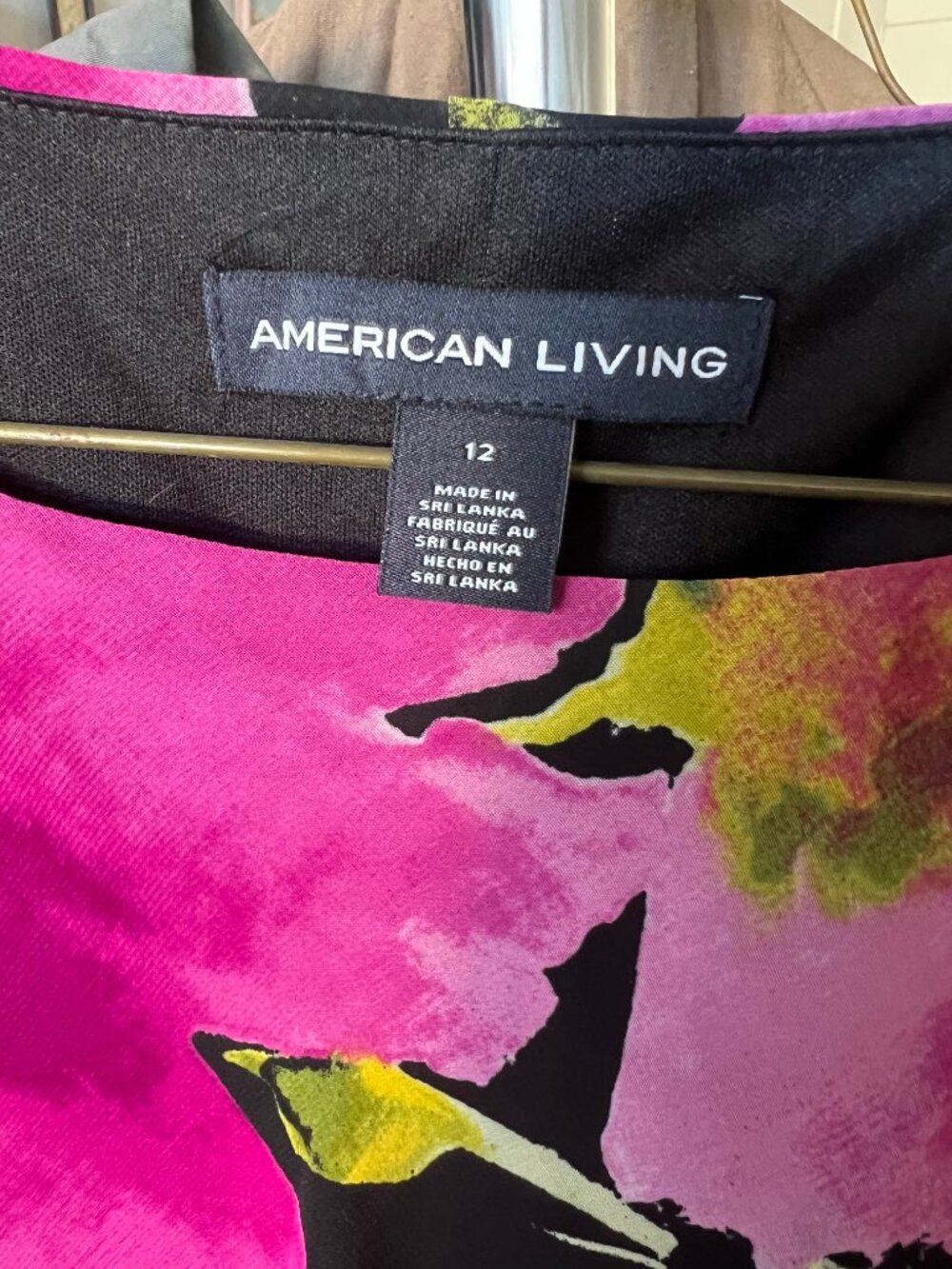 American Living Black & Pink Floral Sleeveless Shift Dress - Picture 2 of 4